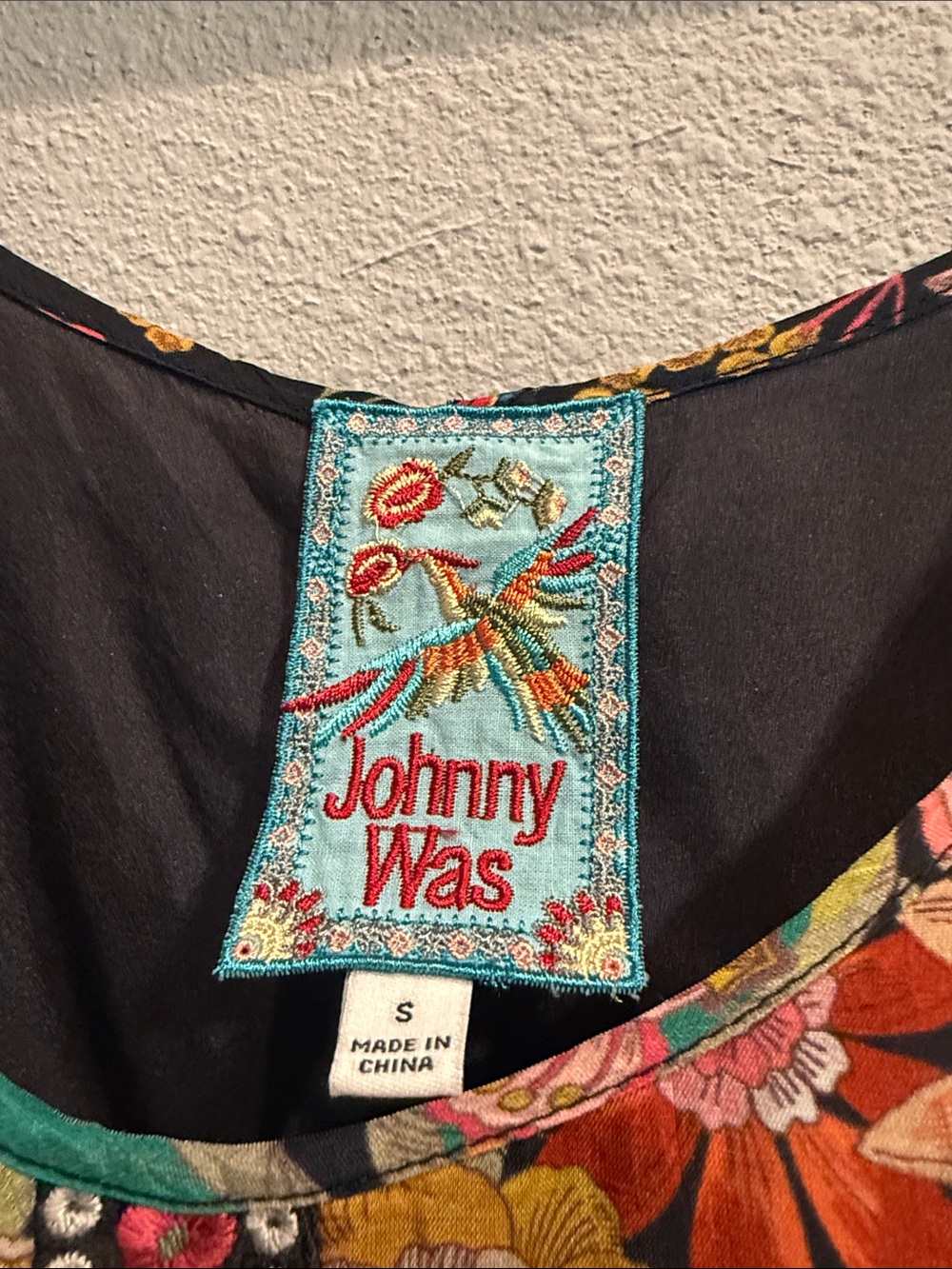 Johnny Was Black Floral High-Low Sundress with Multicolor Blooms - Picture 2 of 2